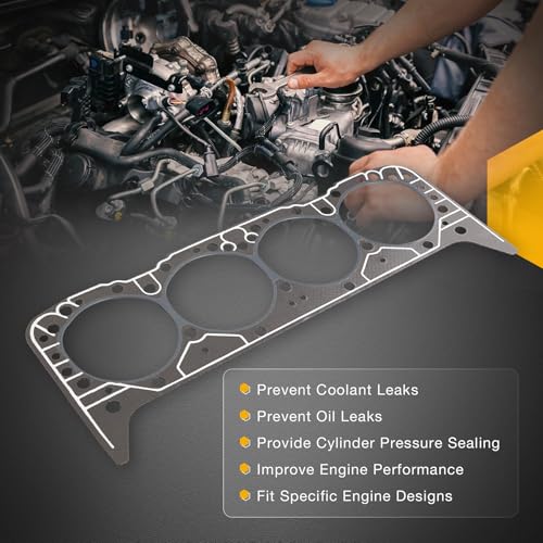 Image of 5.7 Cylinder Head Gasket, Compatible with Gen 1 Gen 2 SBC Engines 350 355 383 406, Replaces# 1003 14011034 7113