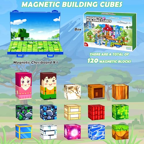 Image of 120PCS Magnetic Blocks, Forset Magnetic Building Blocks Tiles for Kids 3+