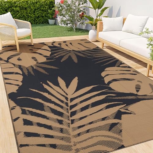 Homaxy Tapis d'extérieur imperméable, antidérapant, réversible, en paille en plastique, facile à nettoyer, pour camping, terrasse, plage, pique-nique,...