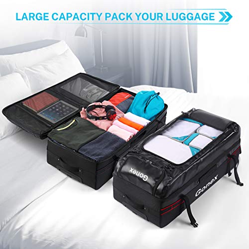 Gonex Rolling Duffle Bag with Wheels, 100L Water Repellent Large Wheeled Travel Duffel Luggage with Rollers 30 inch, Black