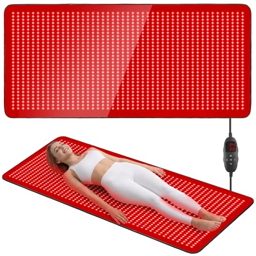 Full Body Red Light Therapy Mat 2in1 LEDs (660nm& 850nm) Red Light Therapy Blanket 76.8 x 33.4 Premium Material Adjustable Timer & Intensity