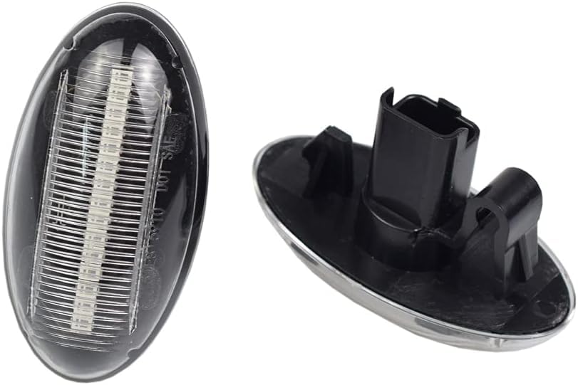 2 Piezas LED Intermitentes Laterales Dinamicos Amarillo Coche Luz Compatible con Peugeot Expert Partner 107 1007 108 206 301 307 407 607 C-itroen C1 C2 C3 C5 C6 Xsara Picasso Berlingo (Transparent)