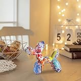 JJIW Moderne Luftballon Hund Skulptur, Kreative Ballon Hund Skulptur, Bunte Ballon Hund Ornamente FüR Weinschrank Wohnzimmer Schlafzimmer (Graffiti)