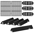 QuliMetal 18.75" Grill Grates and Genesis II Flavorizer Bars and Heat Deflector Replacement Parts for Weber Genesis II 300 /LX 300, 66095 66795 66040 Parts for Weber Genesis II Grill Parts