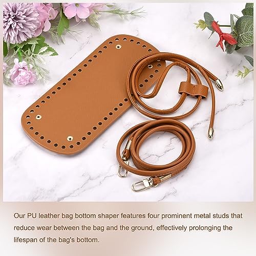 Uxcell Leather Bag Backpack Making Set, 3Pcs Leather Purse Making Kit with Bag Bottom, Shoulder Strap, Drawstring for DIY Bag Making, Black