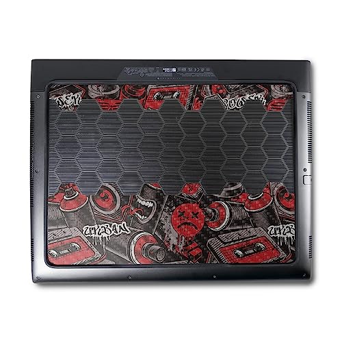 Image of MightySkins Carbon Fiber Skin Compatible with Alienware M18 R1 (2023) Full Wrap Kit - Red Hip Hop | Protective, Durable Textured Carbon Fiber Finish | Easy to Apply & Change Styles | Made in The USA