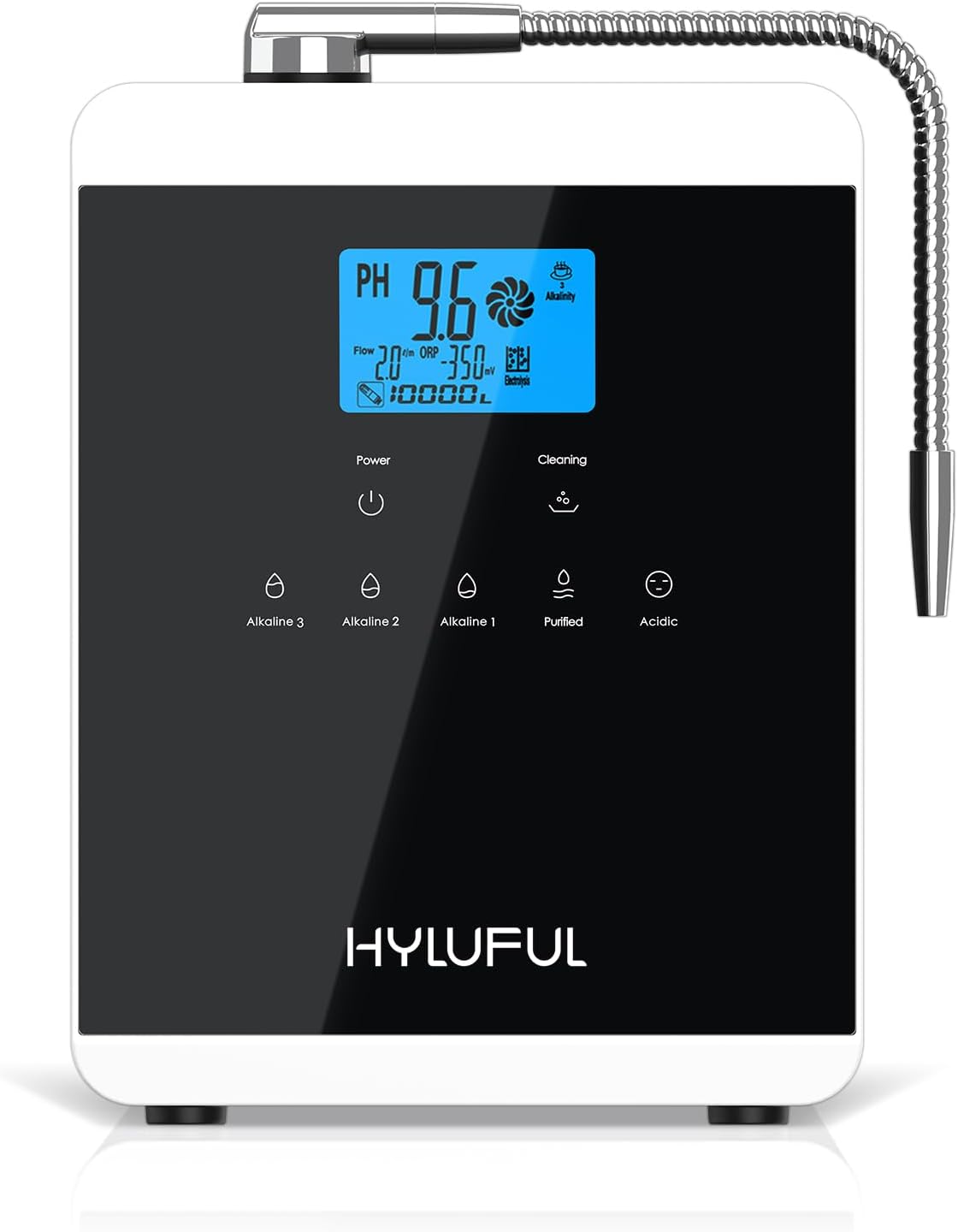 11 Titanium Plates Alkaline Water Ionizer Machine, pH 3.5-10.5 Water Generator and Filter, 6000H-8000H Electrode Life, Filtration System