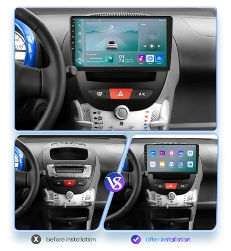 Autoradio Android 13 pour réparer le manque de GPS Citroën C1