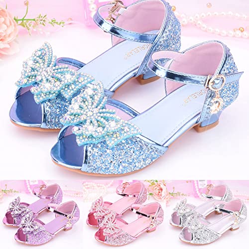 Glitter Wedding Sandals for Girls Kids Dress Shoes Mary Jane Heel Ballet Ankle Buckle Flat for School Party Sandals4