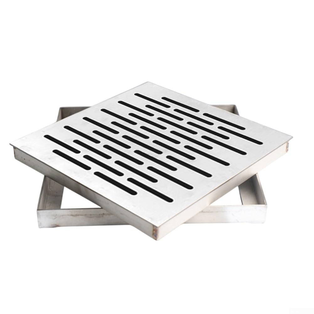Stainless Steel Floor Drain Cover Square Drainage Grate, With Frame Multi-Size Anti-Slip-Fast-Water-Flow, For Indoor Outdoor Bathroom Kitchen(200 * 200 * 20mm)