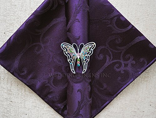 Wedding Linens Inc. 10 pcs Versailles Chopin Jacquard Damask Polyester 20" x 20" Dinner Table Linen Napkins for Restaurant Kitchen Dining Wedding