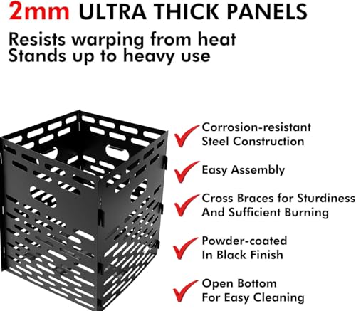 Ahuij 01 Extra Thick Burner/Portable Fire Cage/For Outdoor Yard Waste Leaf Weed Brush Burning/Waste Burner Burning Bucket Burning Fire Pit thumb #2