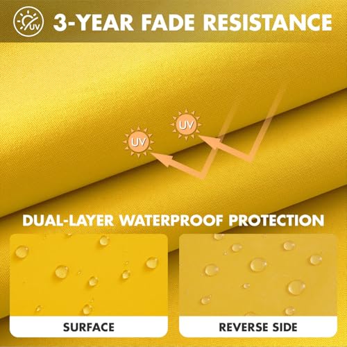 MIULEE Yellow Outdoor Seat Cushion 24x24 Inch Set of 4 Waterproof Cushions — view 3