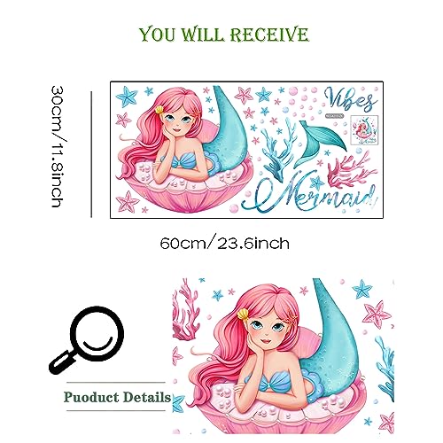 Vinilo Decorativo Sacinora Infantil Sirena Rosa miniatura 5