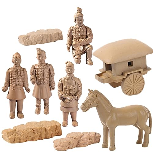 Aboofan 60DZYNY2A1943Q56K10JI6C 1 Set Set Retro Decor Toys Crafts Exquisite Horse Decorations Plastic Terracotta Warriors Decoration Plastic Terracotta Warriors Statues Plastic Decor Pvc Indoor Travel Xi'An cover
