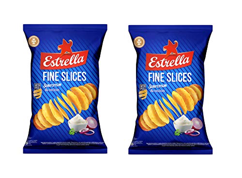Estrella Patatas fritas (crema agria y sabor a cebolla), 130 g - Pack de 2