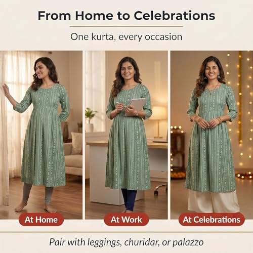 Image of CEE 18 Cotton Rayon A-Line Flaired Maternity Feeding Kurti for Women with Zippers | Pregnancy Dress for Women | Breastfeeding Dress for Women | Nursing Dress for Women Pre and Post Pregnancy