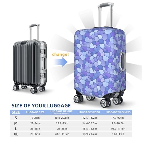 Simple Stone-Surface Texture Elastic Travel Luggage Covers Dustproof Scratch-Resistant Suitcase Protector Fit 22-24 Inch4