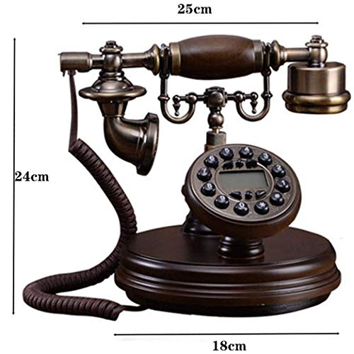 Téléphone fixe classique en bois massif verni au design vintage d'exception - 5