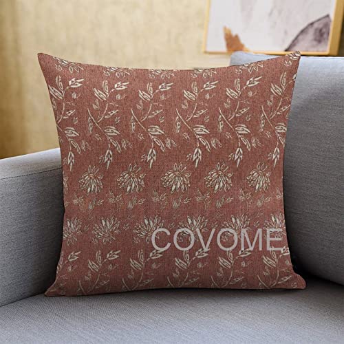 by Unbranded Terracotta Pillow Cover, Floral Pillow Covers, Spring Pillow Covers, Botanical Flower Print Pillow Covers, Rust Pillow Covers, 20×20 inch