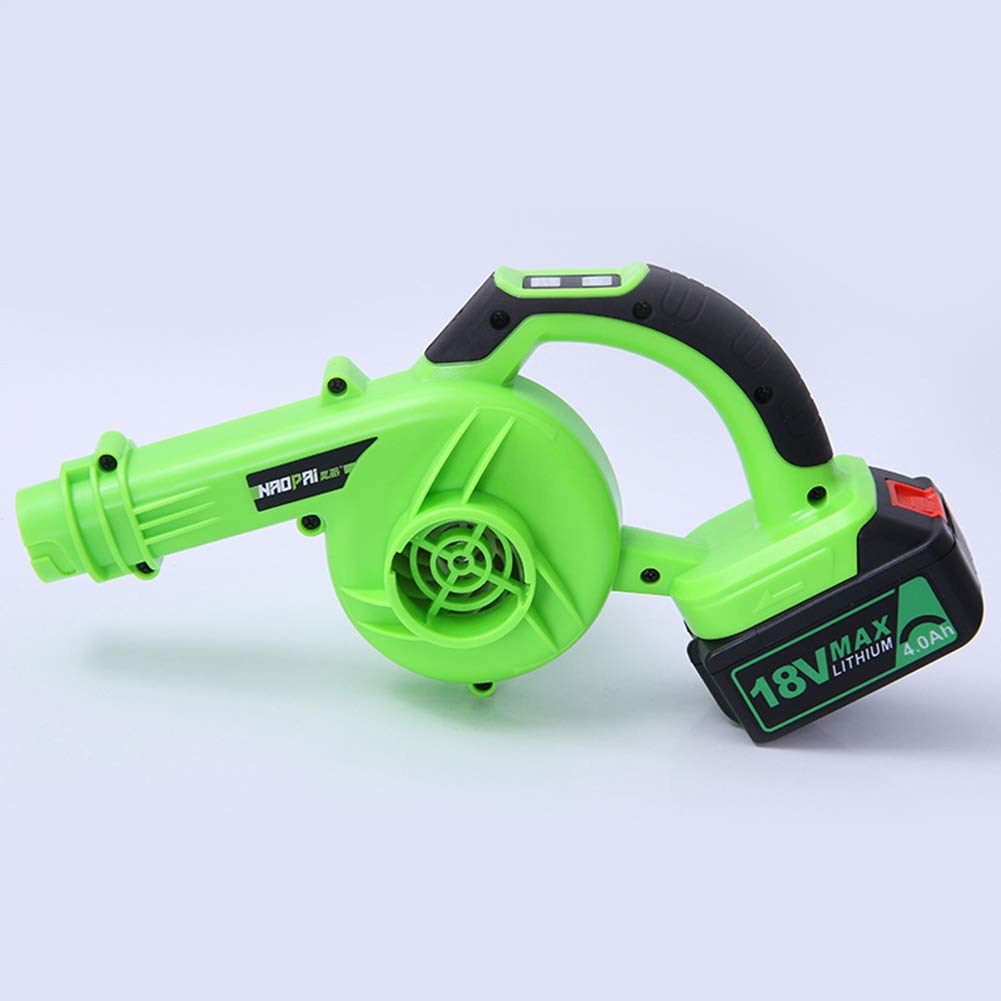Soffiatore e aspiratore Elettrico a Batteria, Leggero soffiatore Portatile da Giardino per Neve/Polvere/PC, aspirapolvere/Automobile/Car/casa, Batteria agli ioni di Litio da 18 V