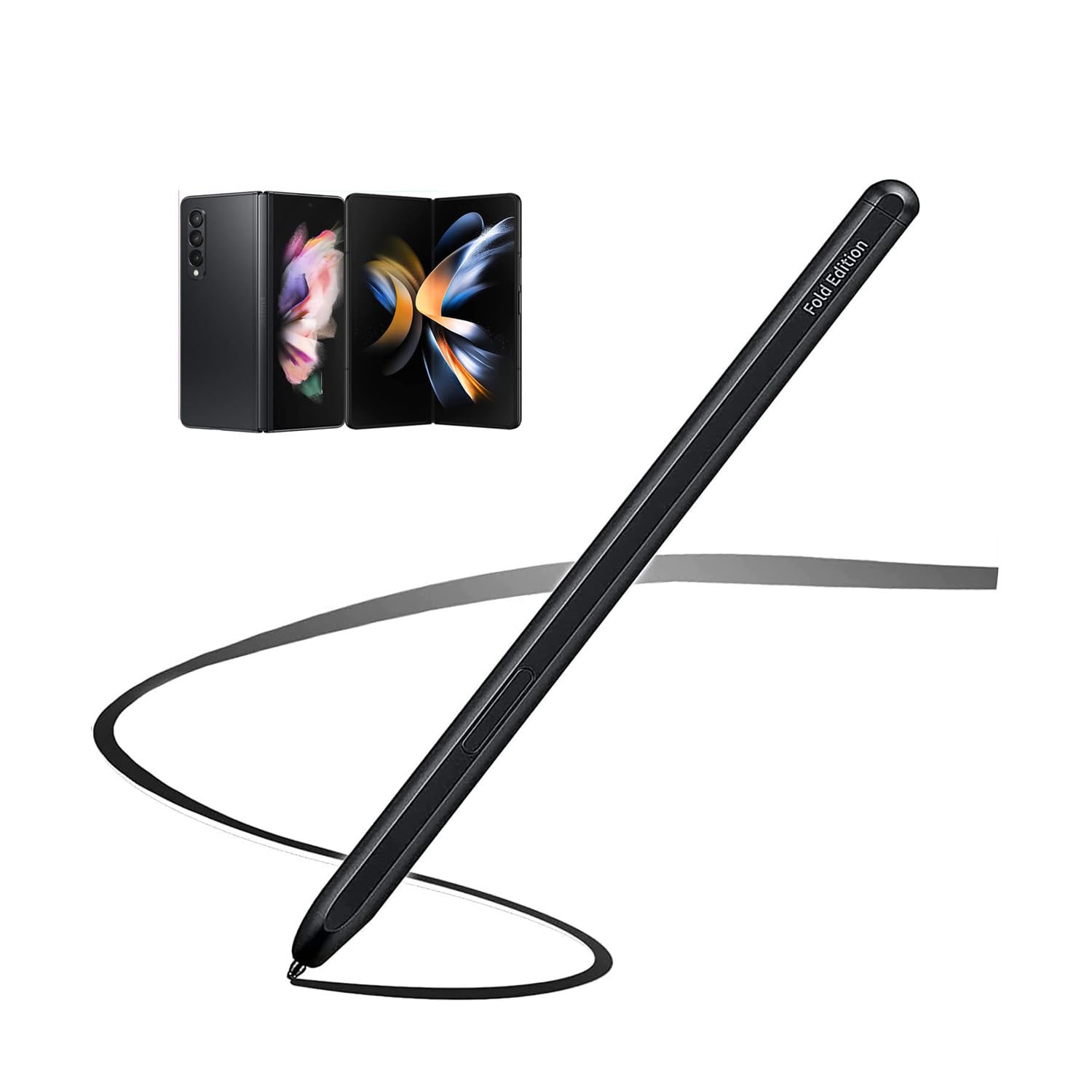 For Samsung Galaxy Z Fold 4/Z Fold 3 S Pen Stylus, No Charging and High Sensitive, Replacement S Pen for Galaxy Z Fold 4/Galaxy Z Fold 3 (Black)