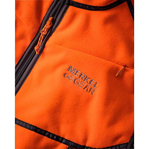 Merkel Gear HELIX Reversible Jacket Fleece Wendejacke Orange / Braun Winddicht Wasserabweisend mit Membran mit Reflektor… – Bild 8