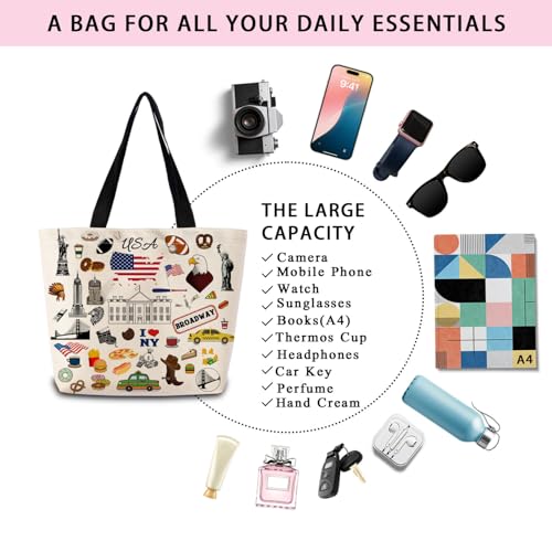 Travel the Usa Tote Bag Bolso Tote de Hombro Ligero miniatura 7