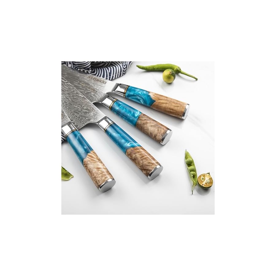 16-Piece Executive Knife Block Set with VG-10 Super Steel, Acacia Wood Block & Premium Gift Box