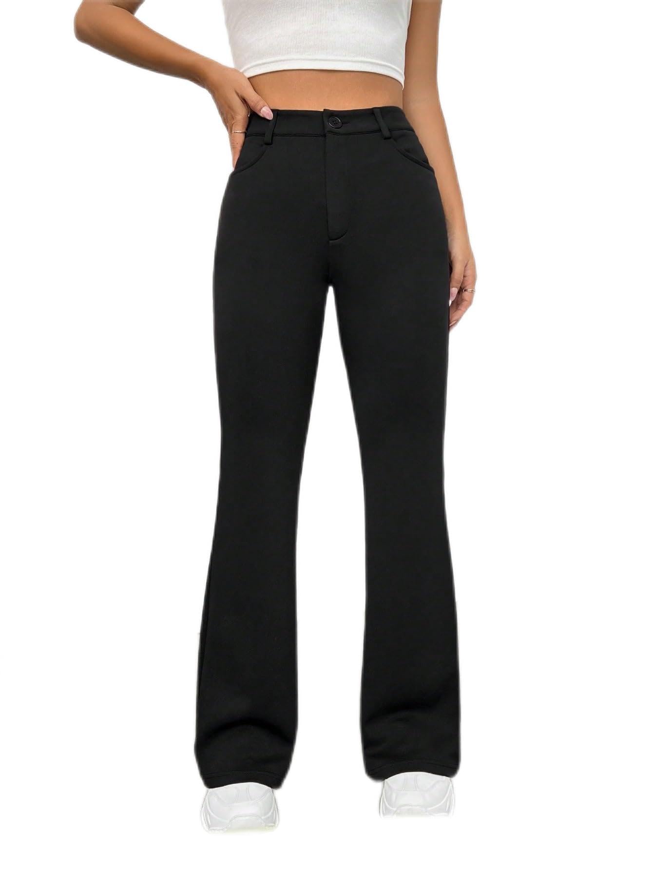 CLAIGH Pants for Women Solid Flare Leg Pants