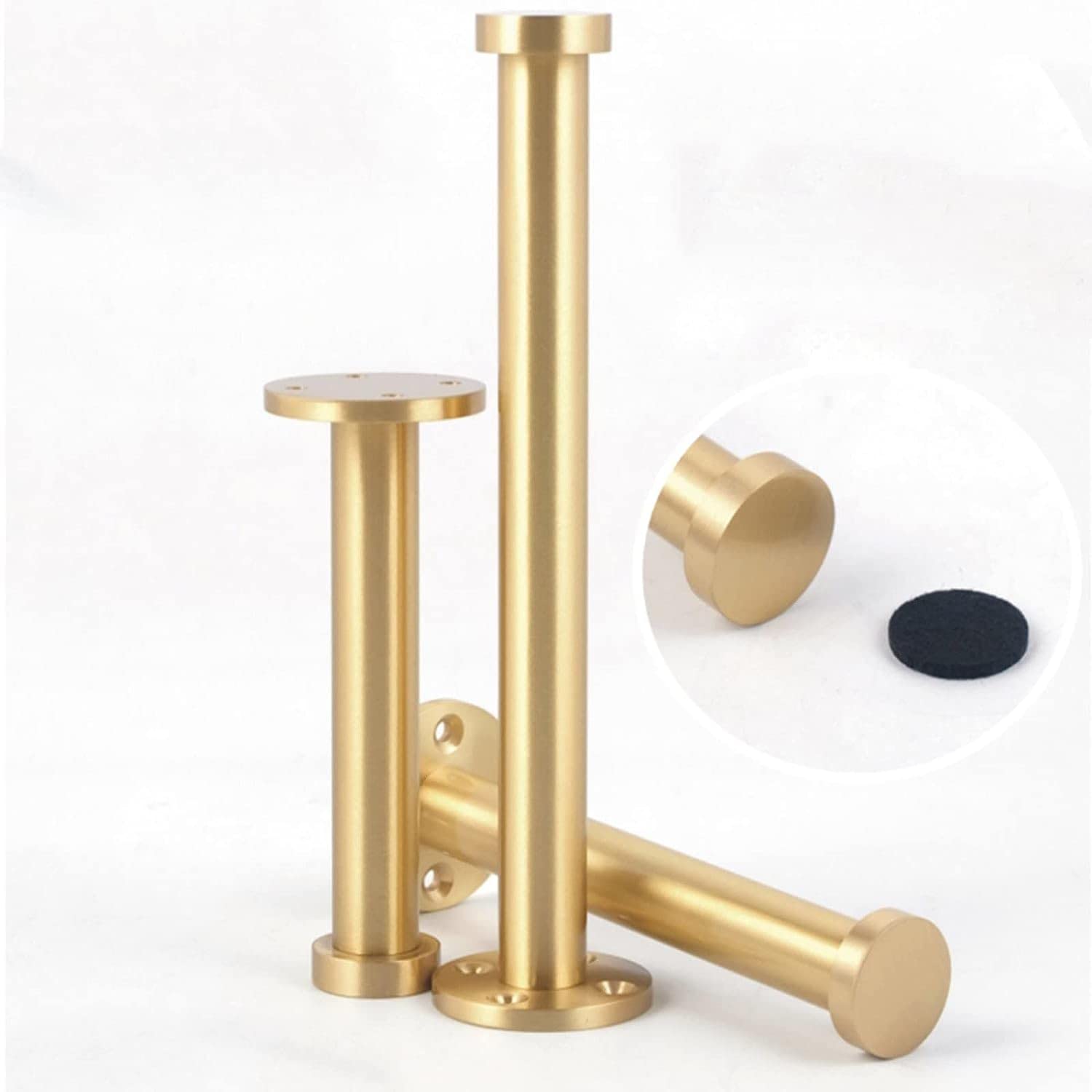 Massief messing meubelpoten set van 4 verstelbare metalen poten voor kast salontafel tv standaard badkamerkast bank en stoel gouden afwerking 120 mm/4,72 inch maat