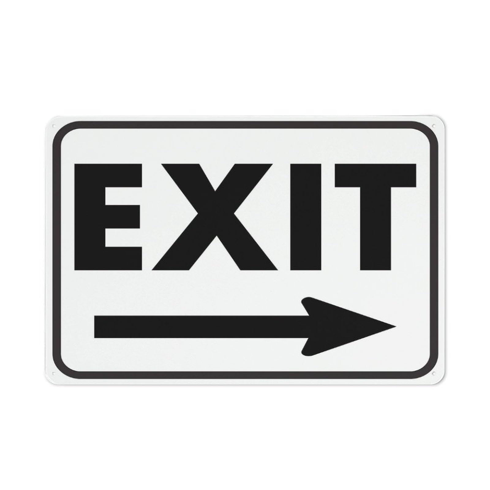 Peiyeety A08 Exit Black And White (Right Arrow) Sign Warning Tin Sign Home Kitchen Farm Garden Garage Wall Decor 12X16 Inches