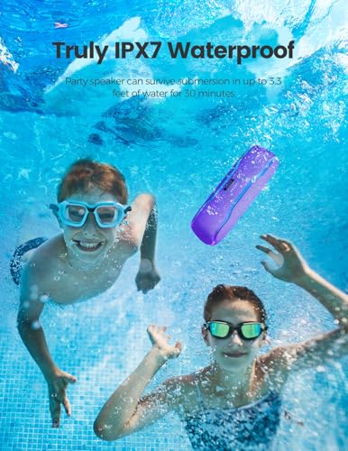 ERKEISEHN-Bluetooth-Speaker-IPX7-Waterproof-Wireless-Speaker-with-Colorful-Flashing-Lights-25W-Stereo-Sound-with-24H-Playtime-100ft-Bluetooth-Range-Home-Outdoor-Speaker-TWS-Pairing-for-Teen-Gifts