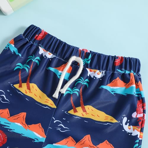 Image of Ohrwurm Baby Boy Swim Trunks Cartoon Print Elastic Waist Swimming Shorts Beach Board Bathing Suit Swimwear