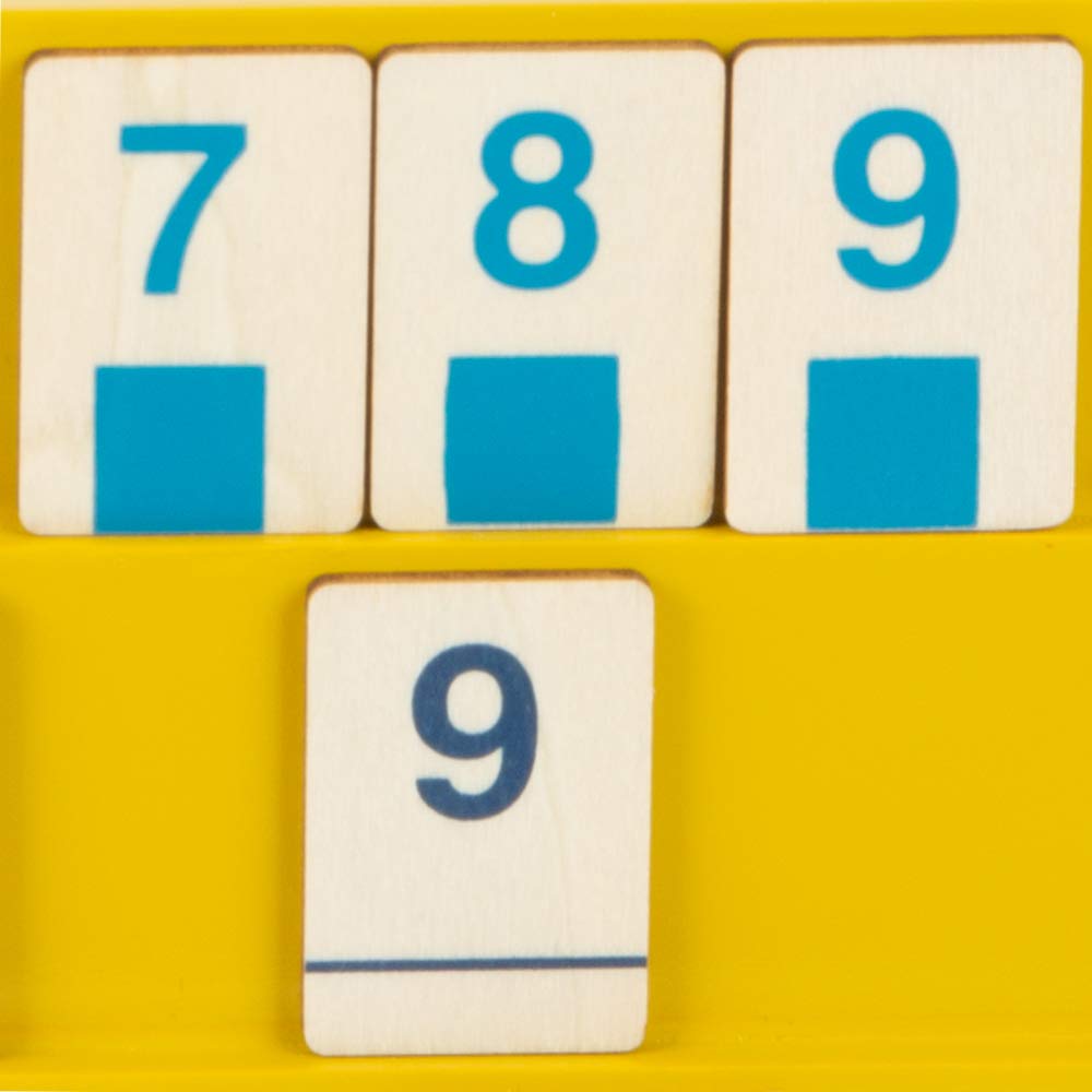 Small Foot 11716 Juego de colocación de números Rummy, de Madera, Juego de Mesa, Colores Modernos. a Partir de 7 años 2 a 4 Jugadores