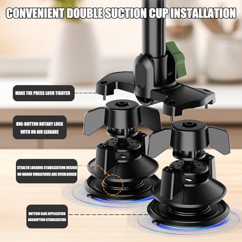 Support pliable pour appels vidéo mains libres stable avec base ventouse fixe