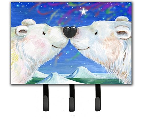 Polar Bears Polar Kiss by Debbie Cook Leash or Key Holder