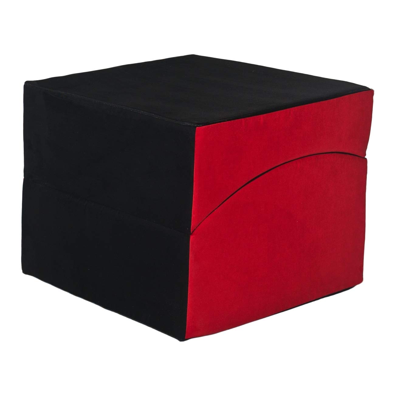 Velinda Pouf Poltrona Sesso Sex Sofa Pieghevole profilata (Colore: Nero-Rosso)