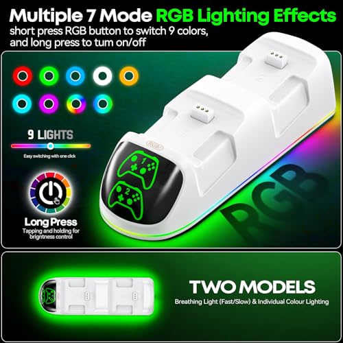 Image of OIVO XSX Controller Charger Station with 4x5580mWh Honest Rechargeable Battery Packs for Xbx Series X /S /One /Elite /Core Controller, XOX Battery Charging Station for Xbx with 4 Covers, White