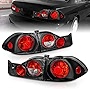 AmeriLite 1998-2000 4 Door Replacement Brake Taillights Black Set For 98-00 Honda Accord - Passenger and Driver Side