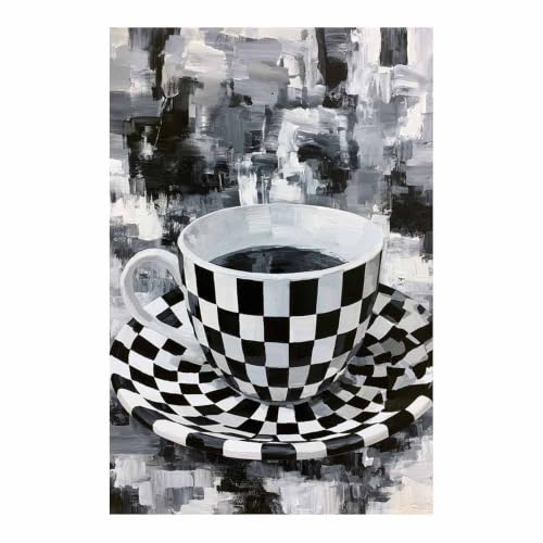 Art du café en noir et blanc : affiche moderne 70x100cm pour déco de cuisine