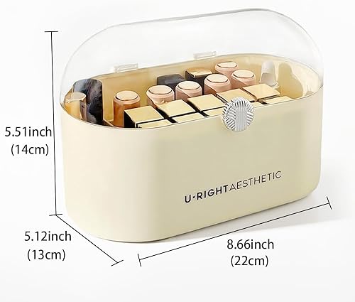 Miniatura 4 de PLOPONOM Organizador de lápiz labial para más de 20 espacios, organizador de perfume con cubierta, soporte para lápiz labial con partición