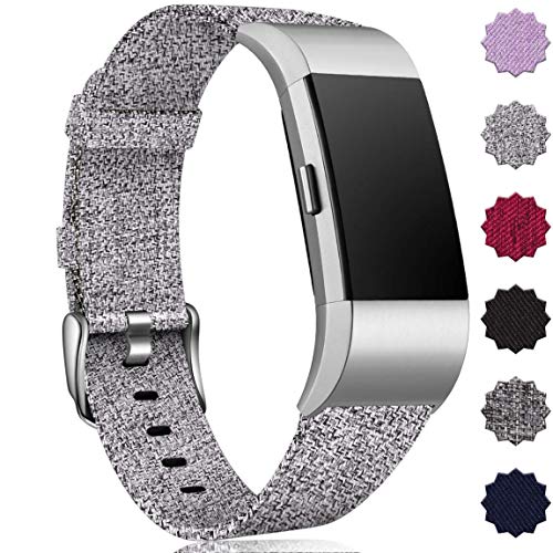 Maledan Compatible with Charge 2 Bands for Women Men, Large, Light Grey