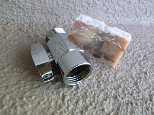 Brass Shower Flow Control Valve with Handmade Soap (2 Piece Bundle) - Chrome