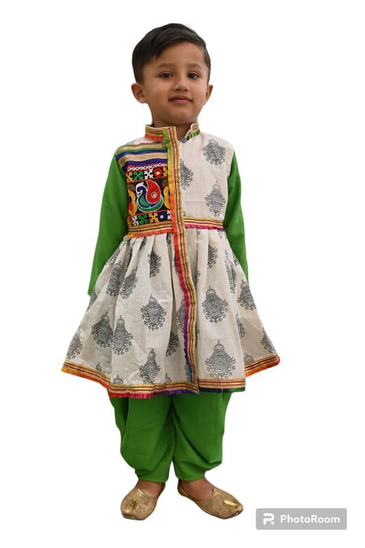 Image of Aglare Gujarati Kedia Dhoti Dress For Boys,kedia,Kurta set for boys small and adult,STITCHED Black