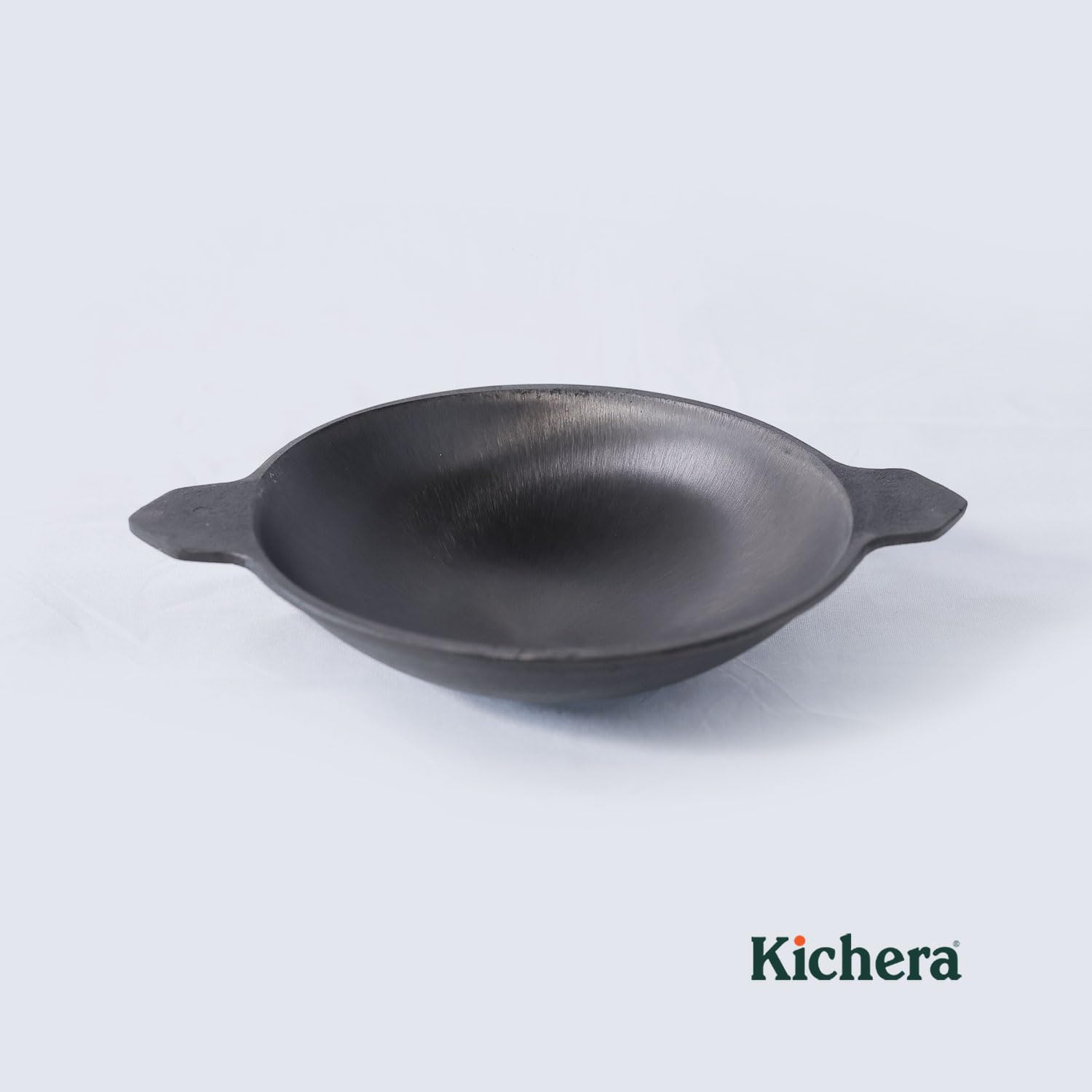 Kichera Pre-Seasoned Cast Iron Polished Appa Chatti |Appam Pan | Appam Patra | Kallu,100% Toxin-Free, Naturally Non-Stick, 8.7Inch/22Cm,1.5Kg, 1 Litre