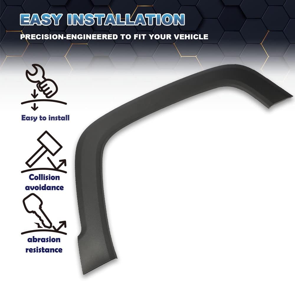 PIT66 Fender Flare, Compatible with 2015-2021 Jeep Renegade 1Pcs Front Right Fender Trim Molding Moulding Textured Black 5XB67LXHAA, CH1790104