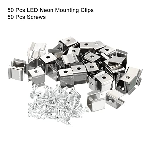 sourcing map 50 Stück Lichtschlauch-Montageclips Wandkanal-Montagehalter-Zubehör LED-Lichtstreifen Montagehalterung für 8 mm bis 11 mm wsserdichter LED-Lichtstreifen, Edelstahl