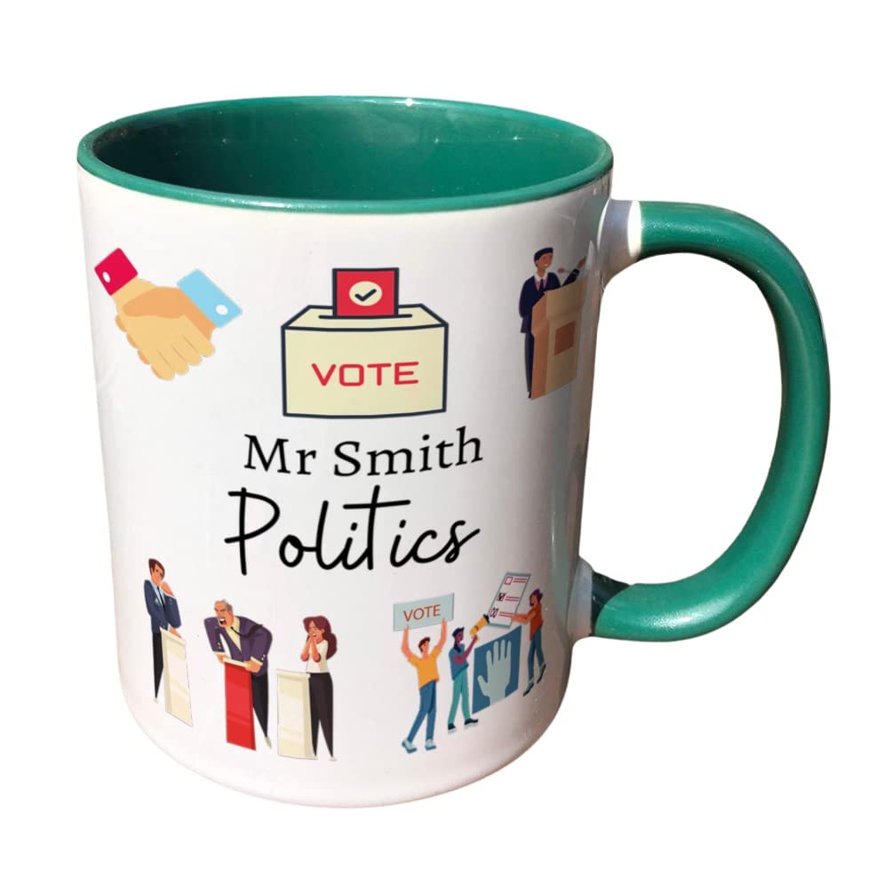 Personalised Politics Mug - Politics Mug - Personalised Policy Teacher Mug - Government Policy Student Mug - Politics Teacher Gift (Red)