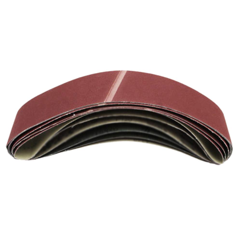 915x100Mm 6Pcs Bandas de lijado 60/80/100/120/150/180 Lijadora de grano Pulido, rojo